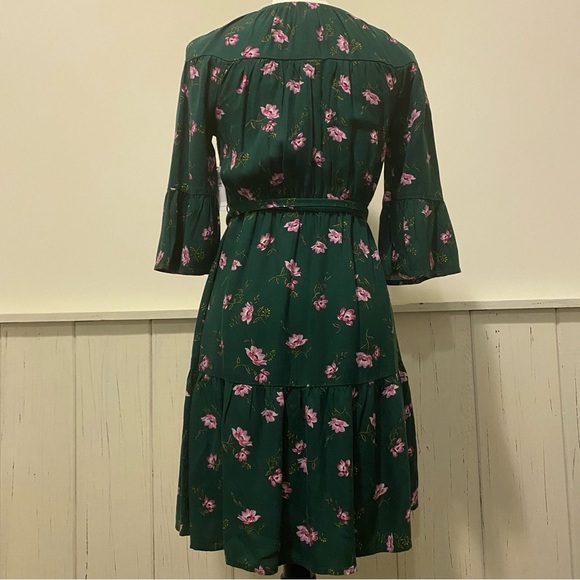 NWT Girls 14 XL Old Navy Green Floral Long Sleeve Dress - Picture 3 of 15